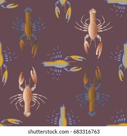 Seamless pattern witn marine cancer for background.