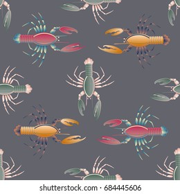 Seamless pattern witn marine cancer for background.
