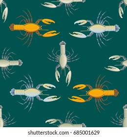 Seamless pattern witn marine cancer for background.