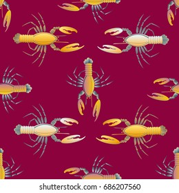 Seamless pattern witn marine cancer for background.