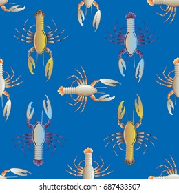 Seamless pattern witn marine cancer for background.