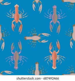 Seamless pattern witn marine cancer for background.