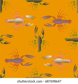 Seamless pattern witn marine cancer for background.