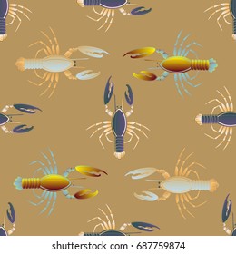 Seamless pattern witn marine cancer for background.