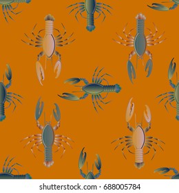 Seamless pattern witn marine cancer for background.