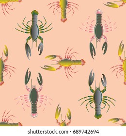 Seamless pattern witn marine cancer for background.