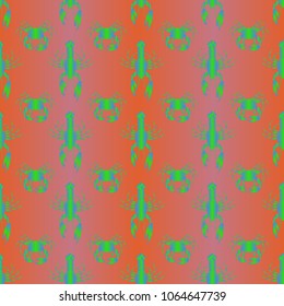 Seamless pattern witn marine crab and lobster.