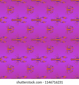 Seamless pattern witn marine crab and lobster.