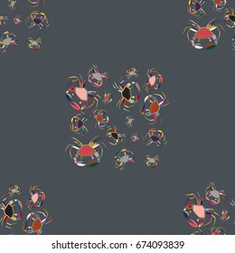 Seamless pattern witn marine crab for background.
