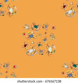 Seamless pattern witn marine crab for background.