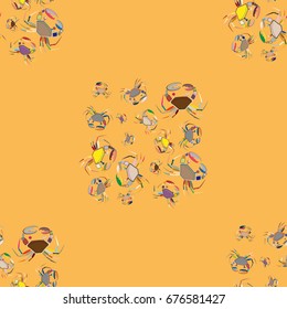 Seamless pattern witn marine crab for background.