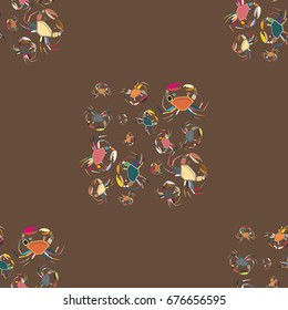 Seamless pattern witn marine crab for background.