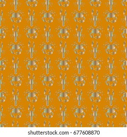 Seamless pattern witn marine crab and lobster.