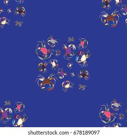 Seamless pattern witn marine crab for background.
