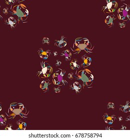 Seamless pattern witn marine crab for background.
