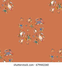 Seamless pattern witn marine crab for background.