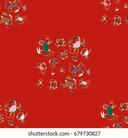 Seamless pattern witn marine crab for background.