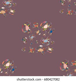 Seamless pattern witn marine crab for background.