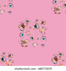 Seamless pattern witn marine crab for background.