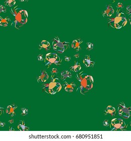 Seamless pattern witn marine crab for background.