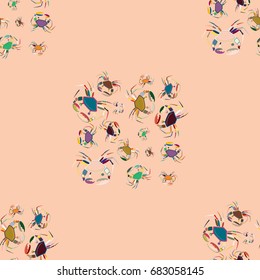 Seamless pattern witn marine crab for background.
