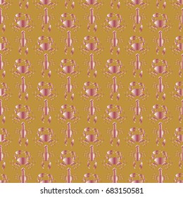 Seamless pattern witn marine crab and lobster.