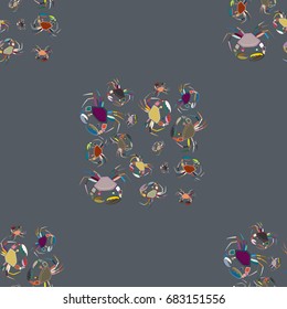 Seamless pattern witn marine crab for background.
