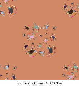 Seamless pattern witn marine crab for background.