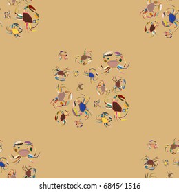 Seamless pattern witn marine crab for background.