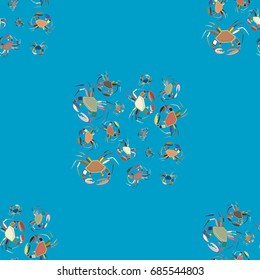 Seamless pattern witn marine crab for background.