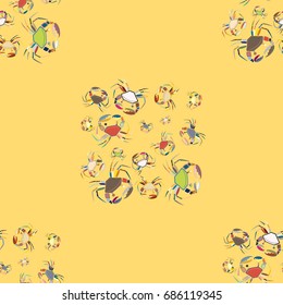 Seamless pattern witn marine crab for background.