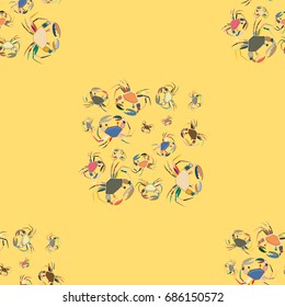 Seamless pattern witn marine crab for background.