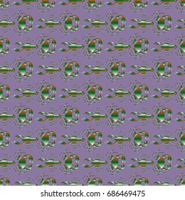 Seamless pattern witn marine crab and lobster.