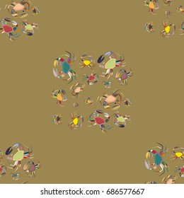 Seamless pattern witn marine crab for background.