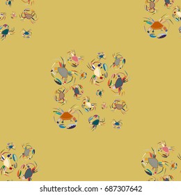 Seamless pattern witn marine crab for background.