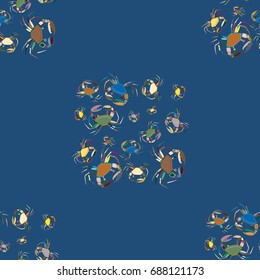 Seamless pattern witn marine crab for background.