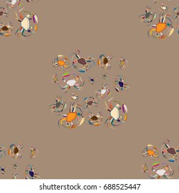 Seamless pattern witn marine crab for background.