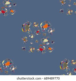 Seamless pattern witn marine crab for background.