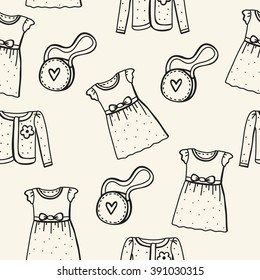 Seamless pattern with woman clothes