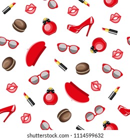 Seamless pattern with women accessories