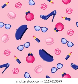 Seamless pattern with women accessories