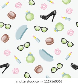 Seamless pattern with women accessories