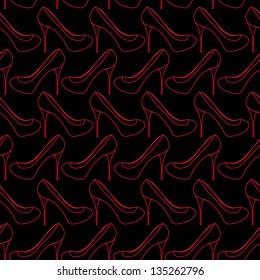 Seamless pattern of women high heeled shoes
