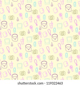 Seamless pattern with women's accessories