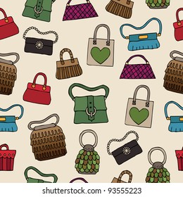 seamless pattern of womens bags with clipping path