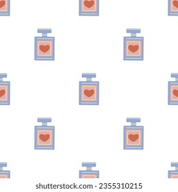 Seamless pattern with women's perfume. Retro summer background
