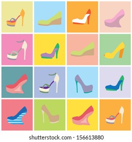 seamless pattern with women's shoes
