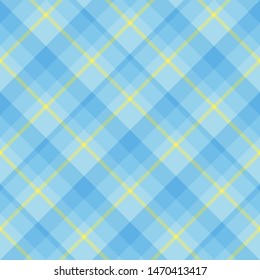 Seamless pattern in wonderful blue and yellow colors for plaid, fabric, textile, clothes, tablecloth and other things. Vector image. 2