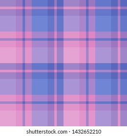 Seamless pattern in wonderful cold pink and dark blue colors for plaid, fabric, textile, clothes, tablecloth and other things. Vector image. 