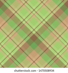 Seamless pattern in wonderful cozy brown and green colors for plaid, fabric, textile, clothes, tablecloth and other things. Vector image. 2

